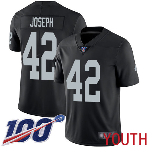 Oakland Raiders Limited Black Youth Karl Joseph Home Jersey NFL Football 42 100th Season Vapor Jersey